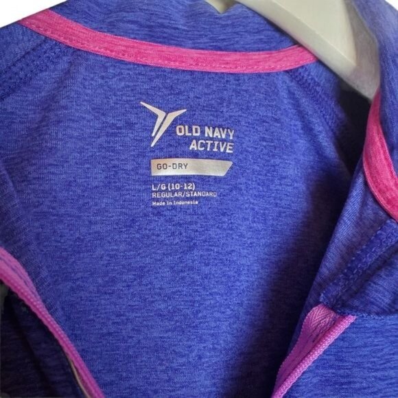 OLD NAVY ACTIVE Girls Jacket Blue Active Sports‎ Athletic Fitness Large 10/12 - Picture 3 of 11